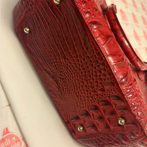 Brahmin Red Croc-Embossed Lena Satchel - Picture 12 of 13
